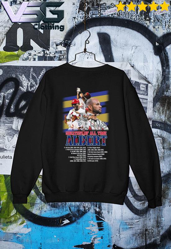 St Louis Cardinals Albert Pujols Greatest of all time signature s Sweater St Louis Cardinals Albert Pujols Greatest of all time signature s Sweater