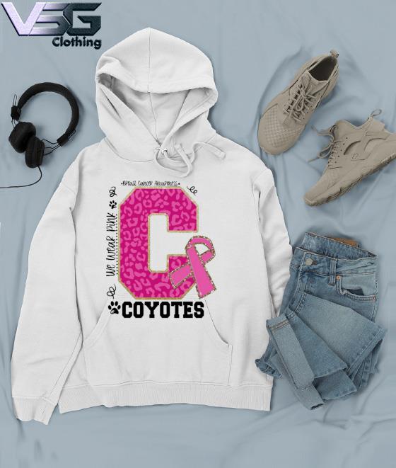 We wear Pink Breast cancer awareness Coyotes s Hoodie We wear Pink Breast cancer awareness Coyotes s Hoodie