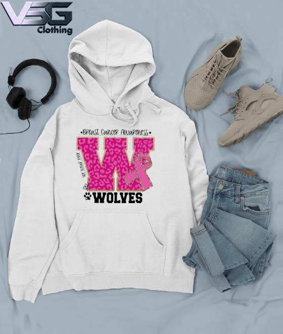 We wear Pink Breast cancer awareness Wolves s Hoodie We wear Pink Breast cancer awareness Wolves s Hoodie