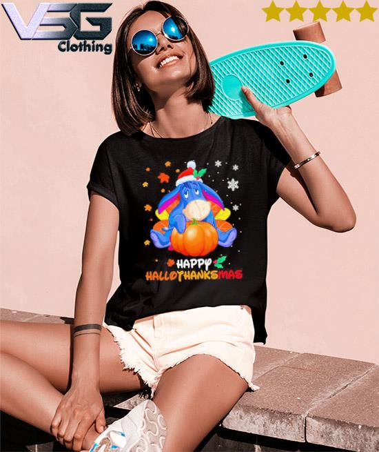 Eeyore Disney hug pumpkin Happy Hallothanksmas xmas 2022 shirt
