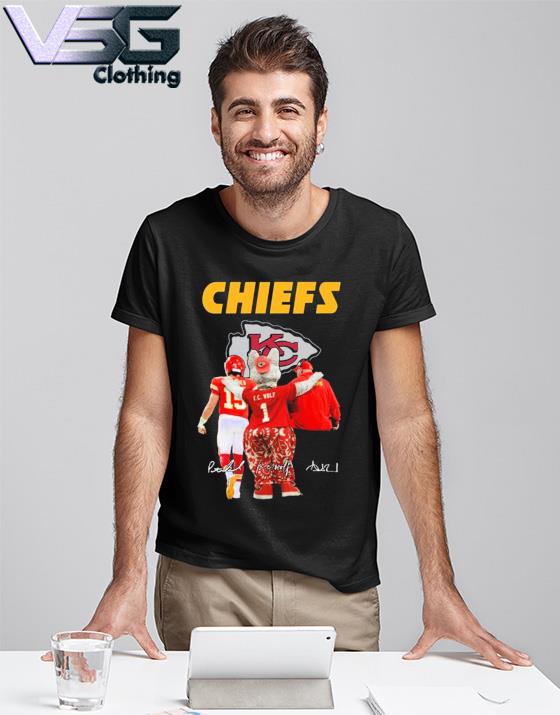 The Chiefs Kc Wolf Patrick Mahomes II And Andy Reid Signatures Shirt -  Limotees