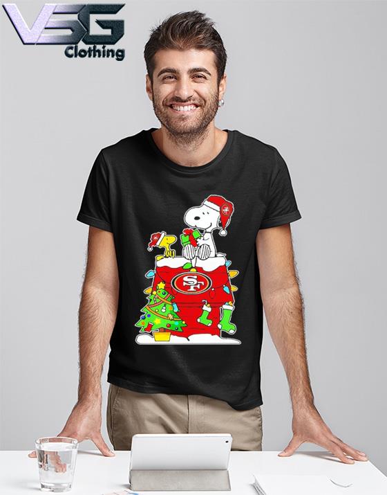 San Francisco 49ers Santa Snoopy Wish You A Merry Christmas Shirt