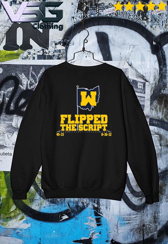 Official Michigan Football Flipped The Script 45 23 T-s Sweater Official Michigan Football Flipped The Script 45 23 T-s Sweater