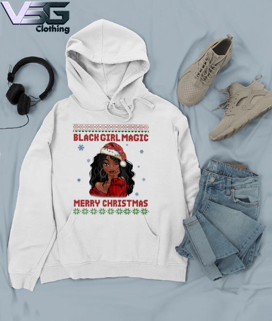 Santa Black Girl Magic Merry Christmas ugly sweater Hoodie Santa Black Girl Magic Merry Christmas ugly sweater Hoodie