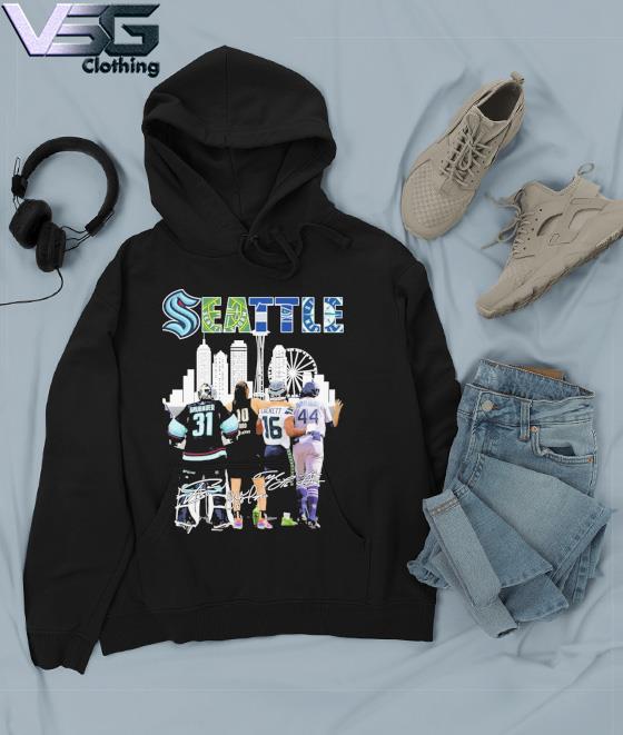 Seattle sports team Grubauer Bird and Lockett legends signatures s Hoodie Seattle sports team Grubauer Bird and Lockett legends signatures s Hoodie