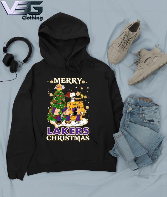 Snoopy and Friends Merry Los Angeles Lakers Christmas shirt, hoodie, sweater,  long sleeve and tank top