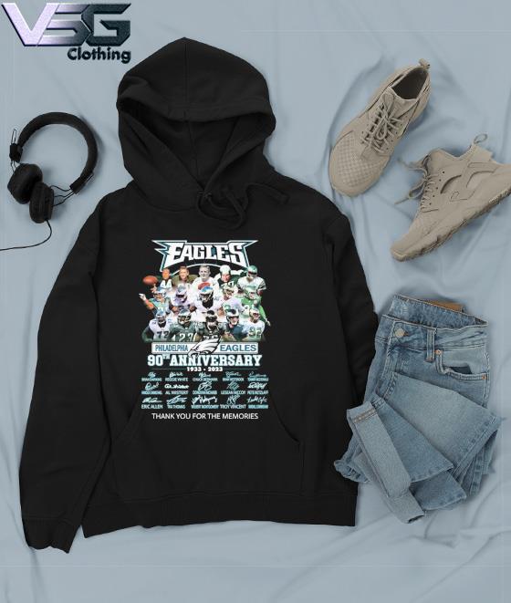 Official Philadelphia Eagles 90th Anniversary 1933-2023 Thank You For The  Memories Signatures shirt,Sweater, Hoodie, And Long Sleeved, Ladies, Tank  Top