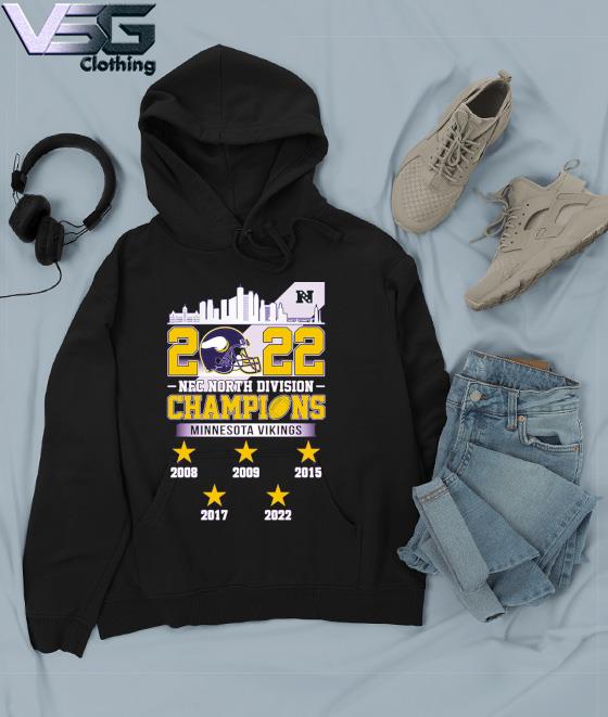 Minnesota Vikings 2022 NFC North division Champions 2008 2009 2015 2017  2022 shirt, hoodie, sweater, long sleeve and tank top