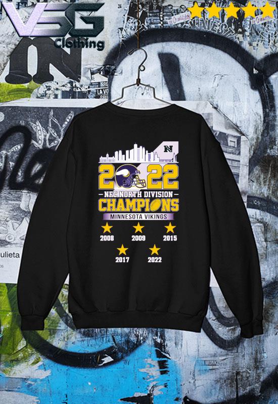 NFC north champions Minnesota vikings 2008 2009 2015 2017 2022 shirt,  hoodie, sweater, long sleeve and tank top