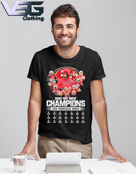 2022 NFC West Champions San Francisco 49ers team 1970-2022 signatures  shirt, hoodie, sweater, long sleeve and tank top