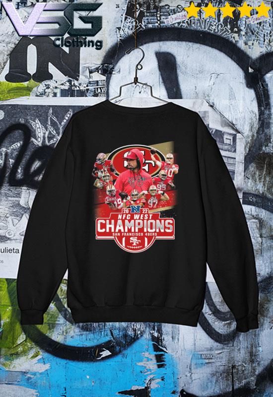 2022 NFC West Champions San Francisco 49ers team signatures shirt