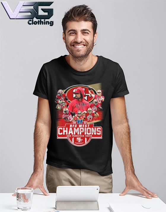 2022 NFC West Champions San Francisco 49ers team signatures shirt