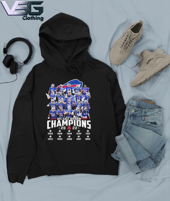 Buffalo Bills team football 2022 AFC East Division Champions 1980-2022 shirt,  hoodie, sweater, long sleeve and tank top