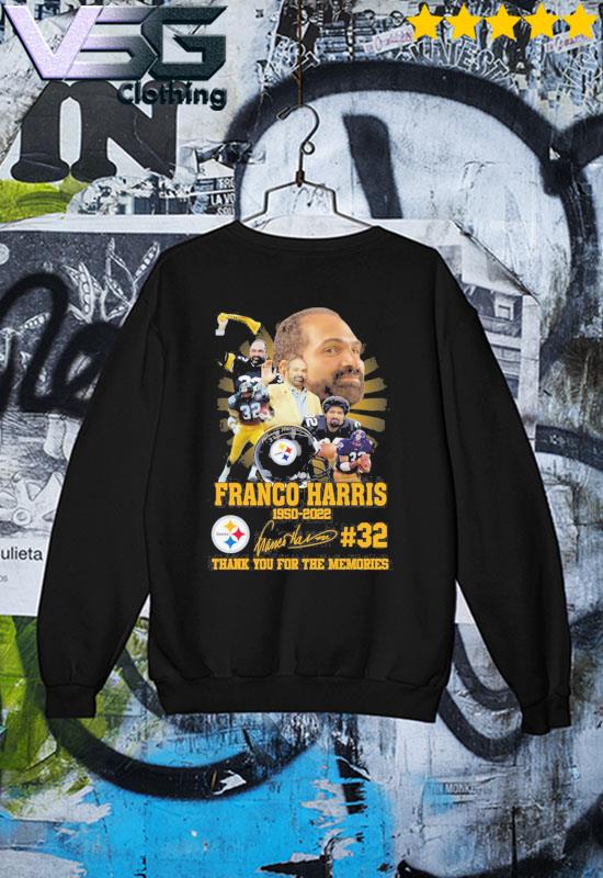 Official Franco Harris 1950-2022 thank you for the memories signature  shirt, hoodie, sweater, long sleeve and tank top