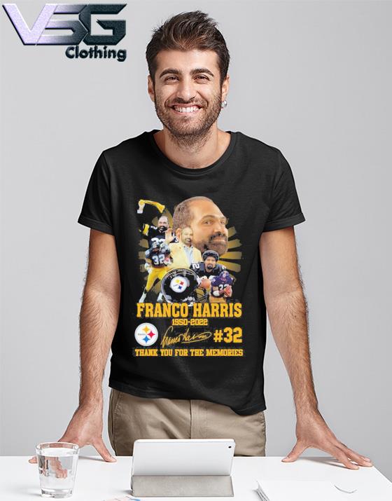 Franco Harris 1950-2022 thank you for the memories signature shirt, hoodie,  sweater, long sleeve and tank top