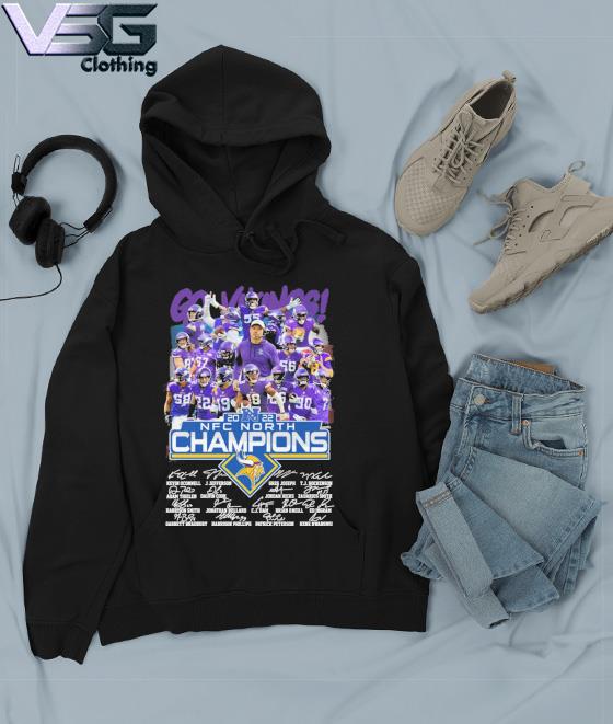 Minnesota Vikings 2022 NFC North Champions Go Vikings Signatures Shirt,  hoodie, sweater, long sleeve and tank top