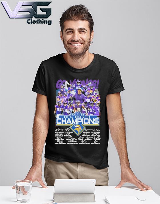 Minnesota Vikings 2022 NFC North Champions Go Vikings Signatures Shirt,  hoodie, sweater, long sleeve and tank top