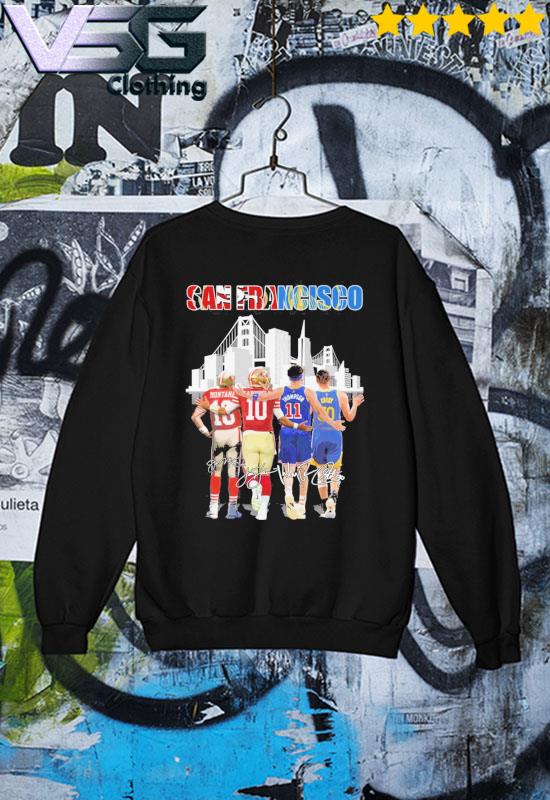 San Francisco 49ers Jimmy Garoppolo Joe Montana and Thompson Stephen Curry  signatures 2023 shirt, hoodie, sweater, long sleeve and tank top