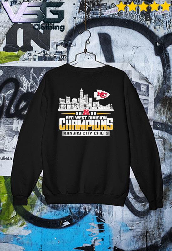 Kansas City Chiefs Player Name Skyline Afc West Division Champions 2022  shirt, hoodie, sweater and long sleeve