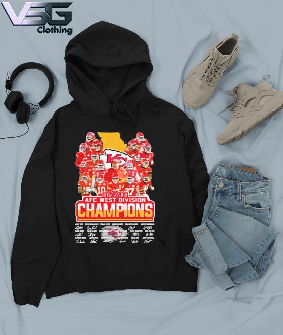 Official 2022 Kansas City Chiefs AFC west division Champions signatures  shirt, hoodie, sweater, long sleeve and tank top