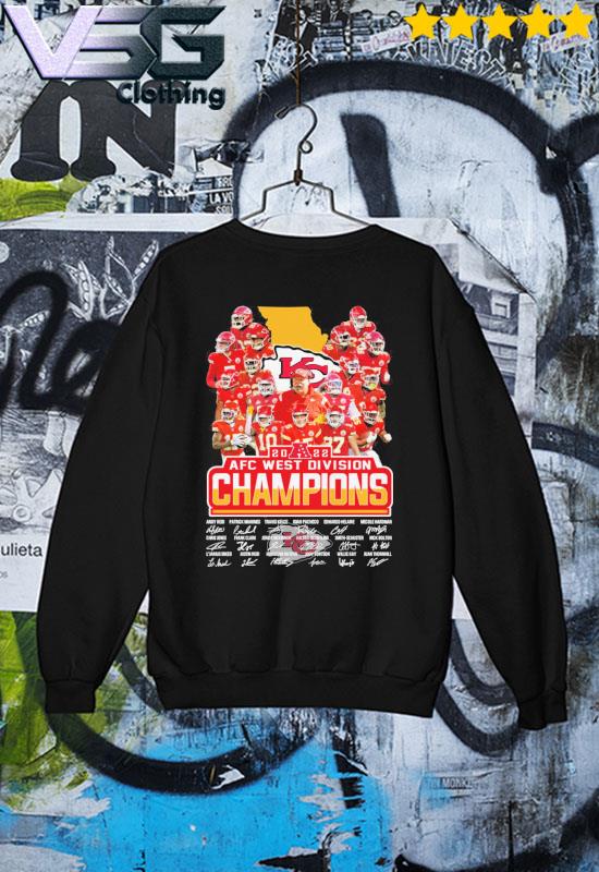 2022 Kansas City Chiefs AFC west division Champions signatures shirt