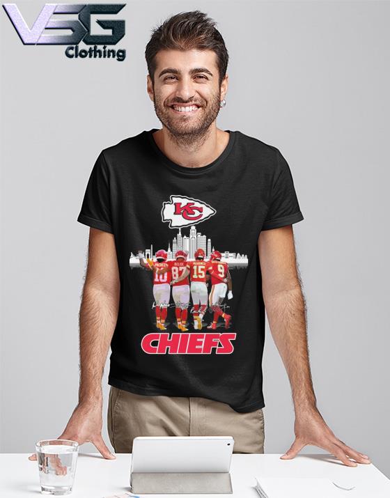Kansas City Chiefs Packers Kelce Mahomes and Smith-Schuster signatures shirt
