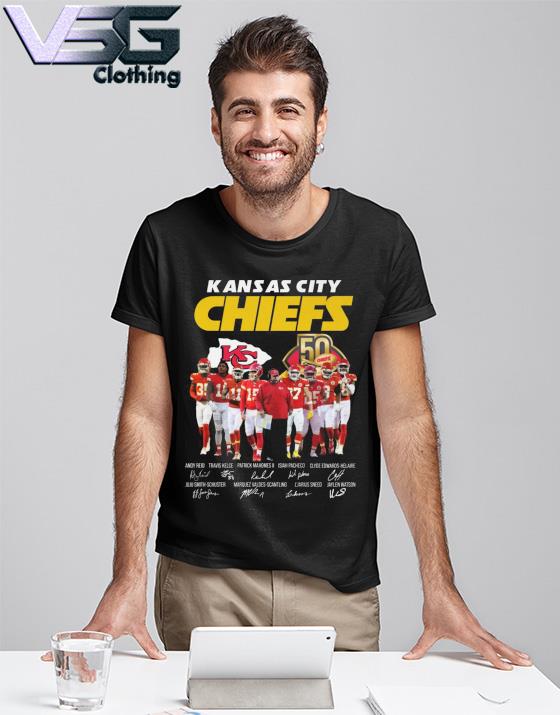 Kansas City Chiefs team football 2022 Champions signatures shirt