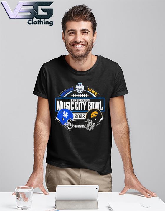 kentucky vs iowa 2022 transperfect music city bowl matchup helmet shirt kentucky vs iowa 2022 transperfect music city bowl matchup helmet shirt