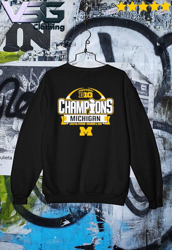 Men's Blue 84 Navy Michigan Wolverines 2022 Big Ten Football Conference Champions Locker Room T-Shirt Sweater Men's Blue 84 Navy Michigan Wolverines 2022 Big Ten Football Conference Champions Locker Room T-Shirt Sweater