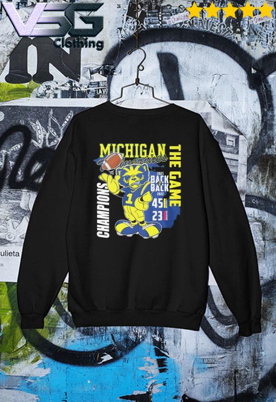 Michigan Wolverines Mascot 2021-2022 back to back the Game Champions s Sweater