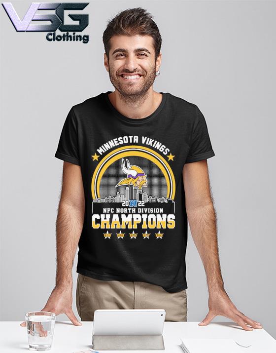 Minnesota Vikings 2022 NFC North division Champions matchup city skyline T- Shirt - Kaiteez