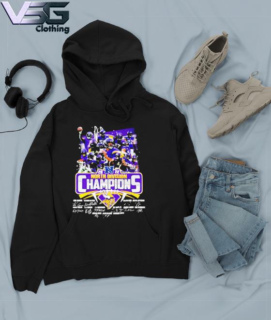 Official Minnesota Vikings 2022 North Division Champions signatures shirt,  hoodie, sweater and long sleeve