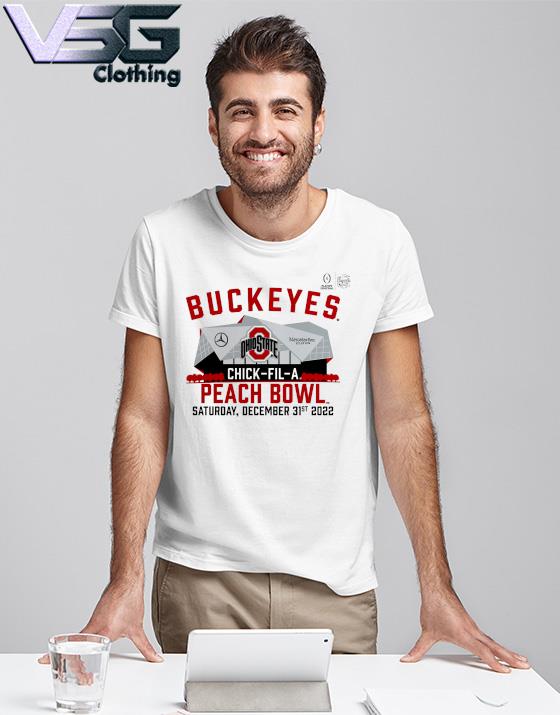 Official official Ohio State Buckeyes College Football Playoff 2022 Peach Bowl Gameday Stadium T-Shirt