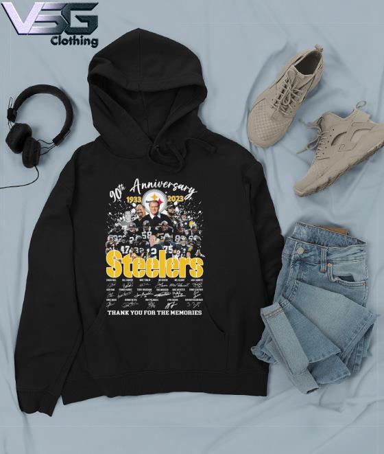 Pittsburgh Steelers 90th anniversary 1933-2023 thank you for the memories signatures s Hoodie