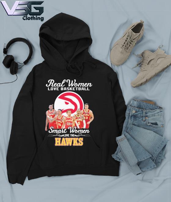 Real Women Love Basketball Smart Women Love The Hawks Signatures Premium Shirt Hoodie