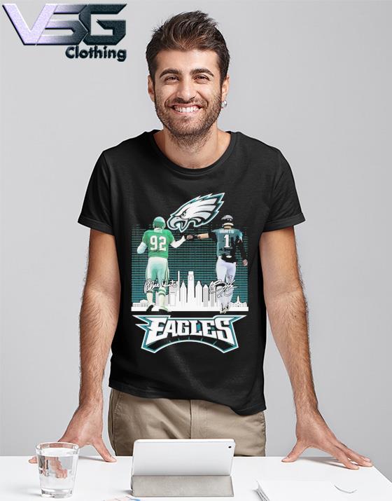 Official reggie white and jalen hurts philadelphia eagles city skyline  signatures shirt,tank top, v-neck for men and women