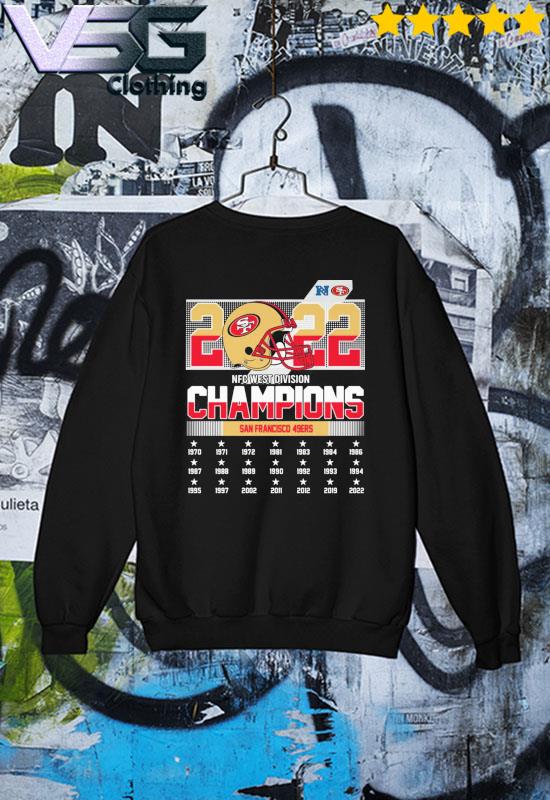 San Francisco 49ers 2022 NFC west Division Champions 1970-2022 shirt,  hoodie, sweater, long sleeve and tank top