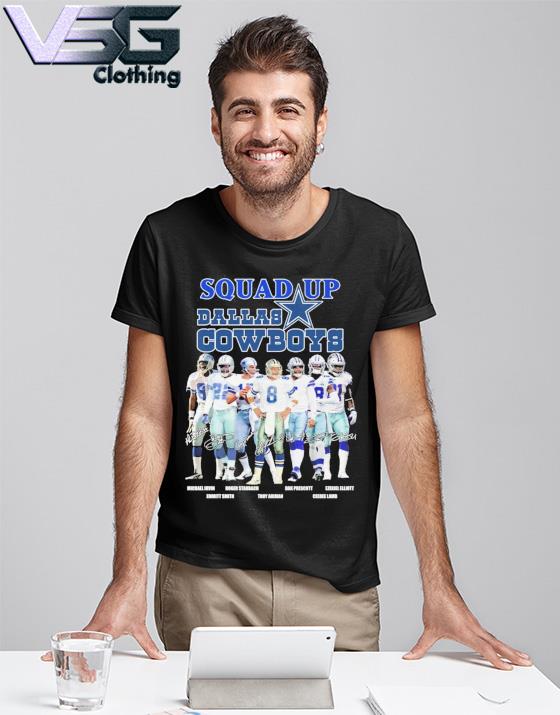 Squad Up Dallas Cowboys Michael Irvin Roger Staubach Dak Prescott  signatures shirt, hoodie, sweater, long sleeve and tank top