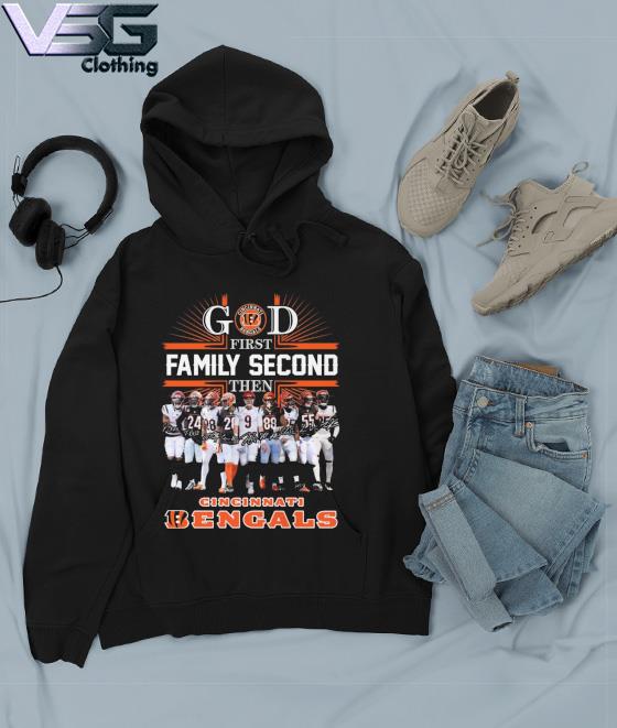 God first family second then Cincinnati Bengals football signatures shirt -  Dalatshirt