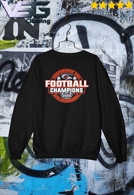 UTSA Roadrunners Blue 84 2022 C-USA Football Conference Champions Locker Room T-Shirt Sweater UTSA Roadrunners Blue 84 2022 C-USA Football Conference Champions Locker Room T-Shirt Sweater