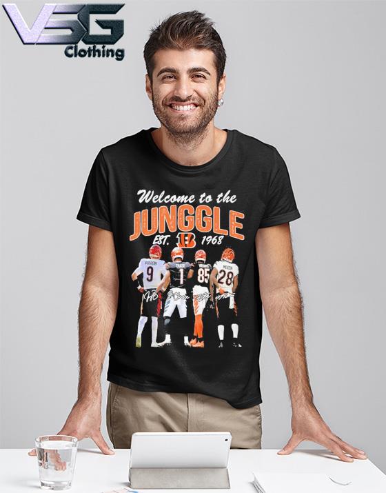 Cincinnati Bengals welcome to the jungle est 1968 signatures shirt