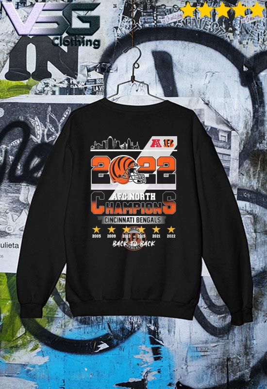 2022 AFC North Champions Cincinnati Bengals 2005-2022 Back to back shirt,  hoodie, sweater, long sleeve and tank top