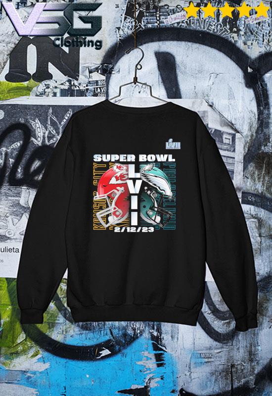 Black Kansas City Chiefs vs. Philadelphia Eagles Super Bowl LVII Matchup Helmet official s Sweater