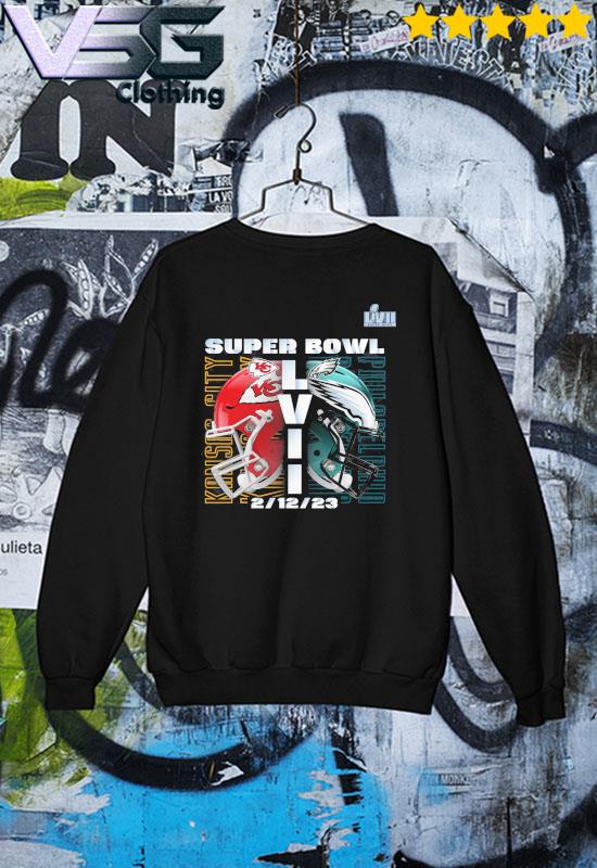 Black Kansas City Chiefs vs. Philadelphia Eagles Super Bowl LVII Matchup  Helmet official shirt, hoodie, sweater, long sleeve and tank top