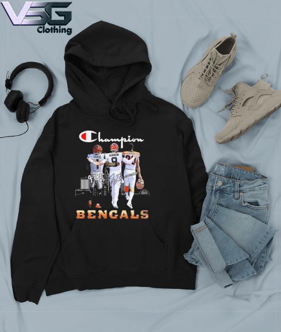 Champions Ja'Marr Chase Joe Burrow and Joe Mixon Cincinnati Bengals  signatures shirt, hoodie, sweater, long sleeve and tank top