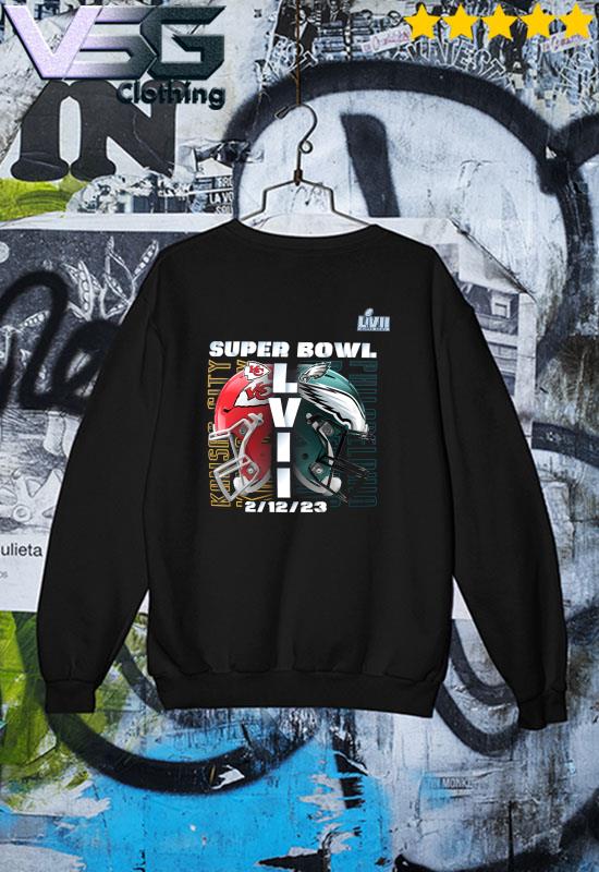 Kansas city Chiefs vs philadelphia eagles super bowl lvii matchup helmet  decals 2023 shirt, hoodie, sweater, long sleeve and tank top