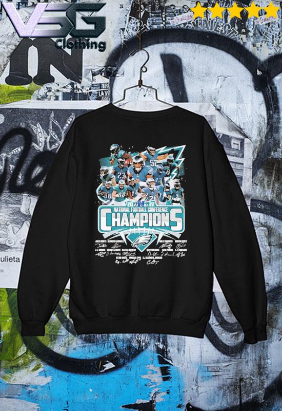 Philadelphia Eagles 2022 NFC Champions signatures shirt, hoodie