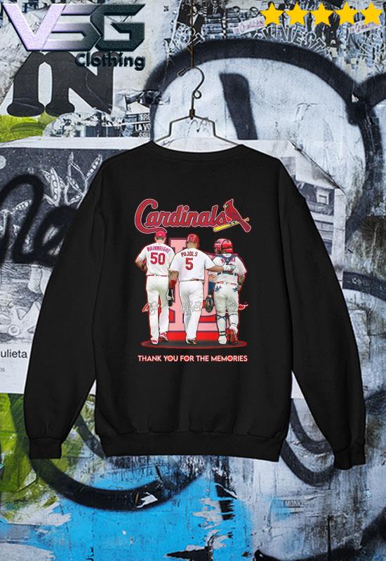 St. louis cardinals wainwright pujols and molina thank you for the memories  signatures shirt, hoodie, sweater, long sleeve and tank top