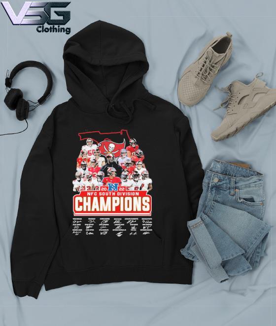 2021 2022 Tampa Bay Buccaneers Team Signature Wins NFC South Champions  T-Shirt, hoodie, sweater, long sleeve and tank top