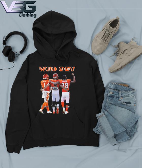 Cincinnati Bengals Who Dey Ja'Marr Chase Joe Burrow Mixon Signatures shirt,  hoodie, sweater, long sleeve and tank top